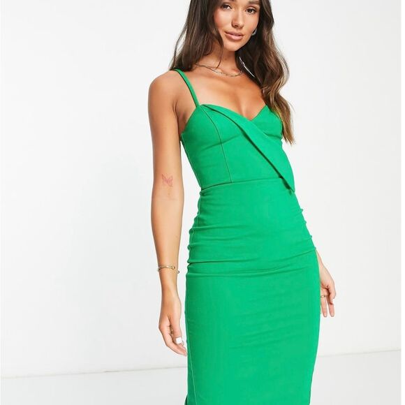 Lavish Alice Green Origami Ponte Dress Size 8 NWT - Picture 1 of 12
